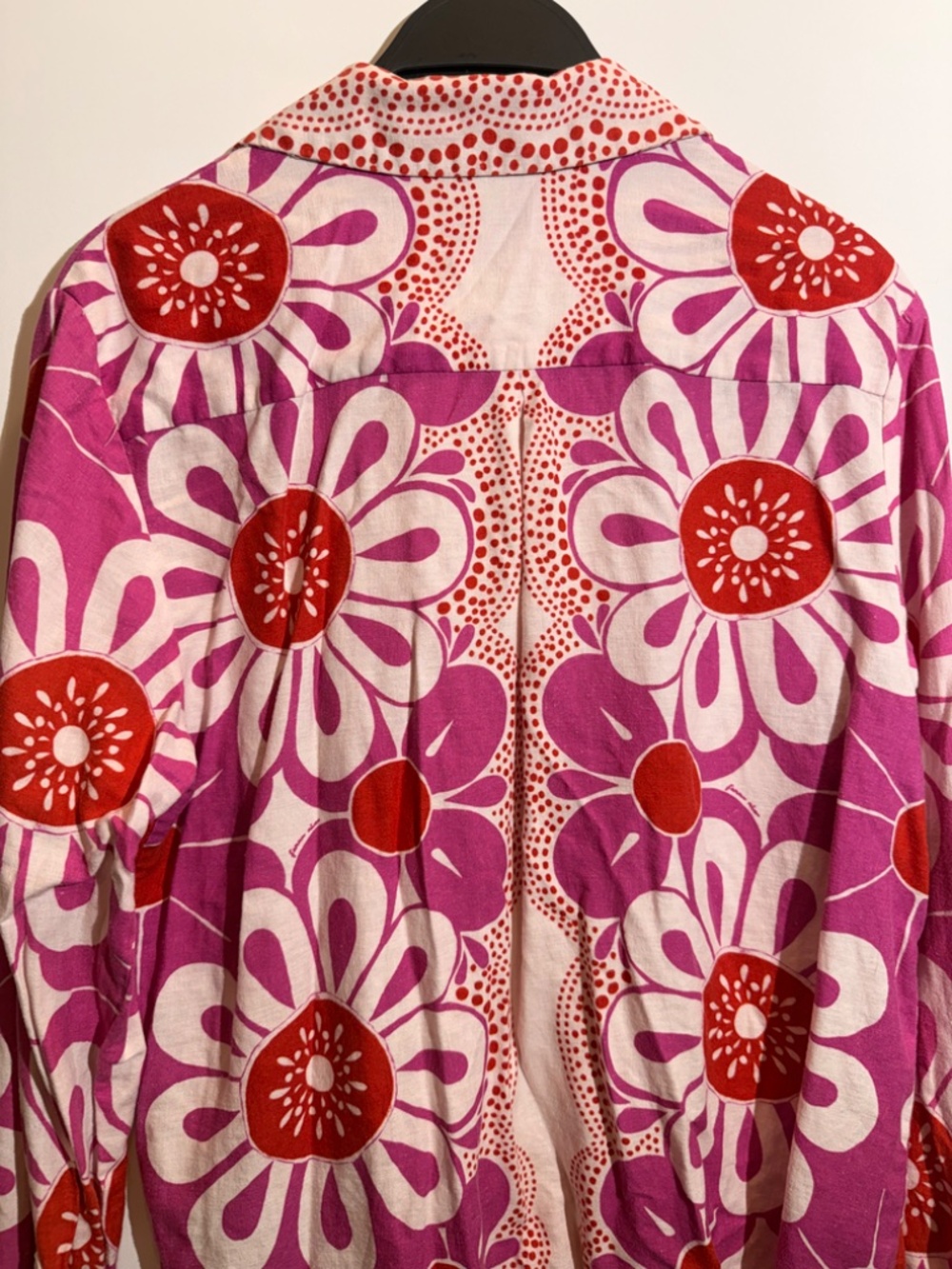 Farm Rio Anthropologie Long Sleeve Linen Tropical Print Buttondown Shirt S - Picture 6 of 12